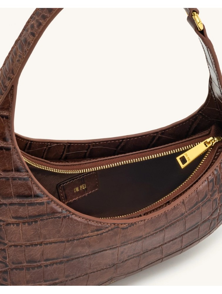 JW PEI Harlee Shoulder Bag - Brown Croc Καφέ Κροκό Τσάντα Ώμου