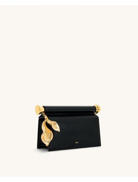 JW PEI Holly Metal Pendant Embellished Clutch - Black Μαύρη Τσάντα Χειρός με Μεταλλικά Στοιχεία