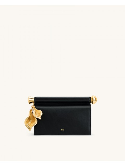 JW PEI Holly Metal Pendant Embellished Clutch - Black Μαύρη Τσάντα Χειρός με Μεταλλικά Στοιχεία