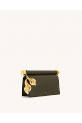 JW PEI Holly Metal Pendant Embellished Clutch - Dark Olive