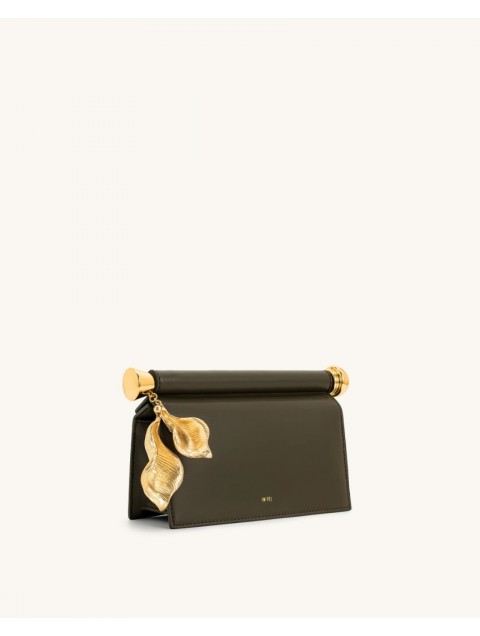 JW PEI Holly Metal Pendant Embellished Clutch - Dark Olive Χακί Τσάντα Χειρός με Μεταλλικά Στοιχεία