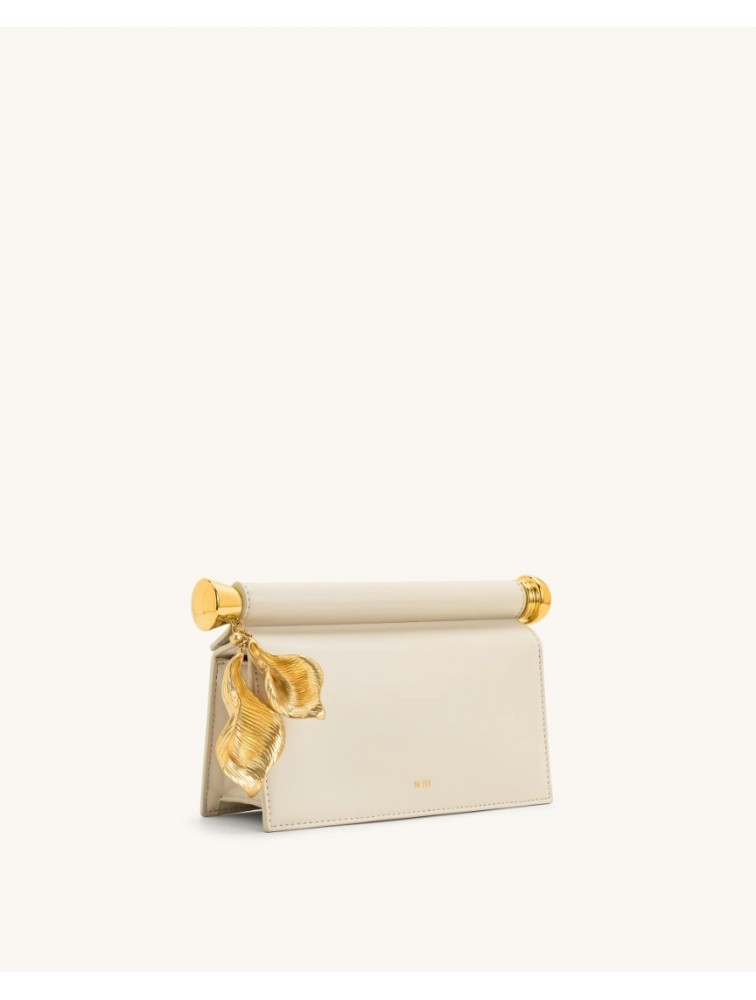 JW PEI Holly Metal Pendant Embellished Clutch - White