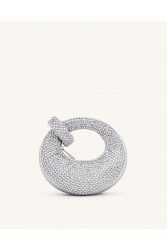 JW PEI Abacus Artificial Crystal Mini Top Handle Bag - Silver Ασημί Τσάντα Χειρός με Κρύσταλλα