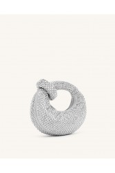 JW PEI Abacus Artificial Crystal Mini Top Handle Bag - Silver Ασημί Τσάντα Χειρός με Κρύσταλλα