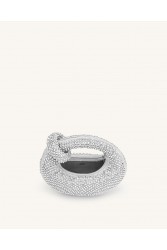 JW PEI Abacus Artificial Crystal Mini Top Handle Bag - Silver Ασημί Τσάντα Χειρός με Κρύσταλλα