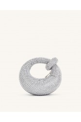JW PEI Abacus Artificial Crystal Mini Top Handle Bag - Silver Ασημί Τσάντα Χειρός με Κρύσταλλα
