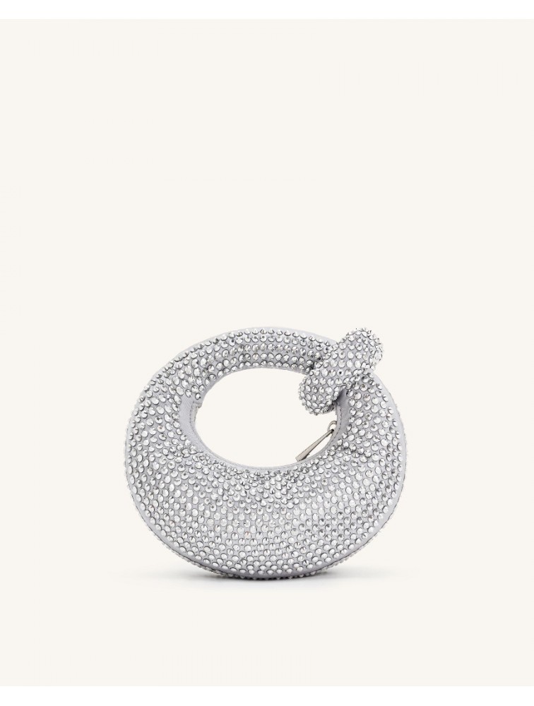 JW PEI Abacus Artificial Crystal Mini Top Handle Bag - Silver Ασημί Τσάντα Χειρός με Κρύσταλλα