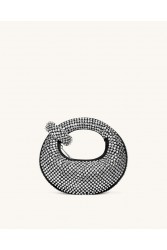 JW PEI Abacus Artificial Crystal Mini Top Handle Bag - Black Μαύρη Τσάντα Χειρός με Κρύσταλλα