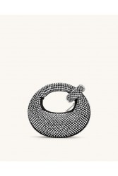 JW PEI Abacus Artificial Crystal Mini Top Handle Bag - Black Μαύρη Τσάντα Χειρός με Κρύσταλλα
