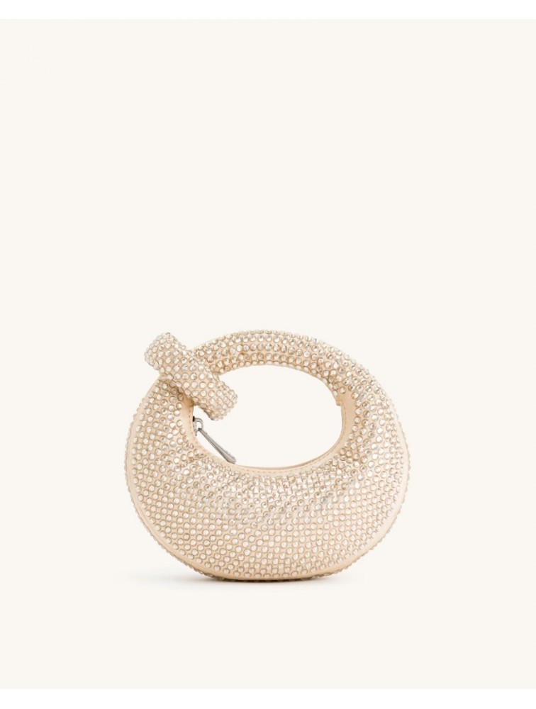 JW PEI Abacus Artificial Crystal Mini Top Handle Bag - Yellow Σαμπανιζέ Τσάντα Χειρός με Κρύσταλλα