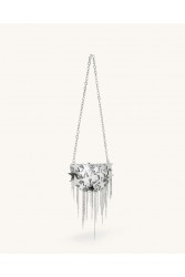 JW PEI Anika Star-Embellished Chain Bag - Silver Ασημί Τσάντα με Μεταλλικά Στοιχεία