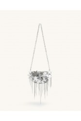 JW PEI Anika Star-Embellished Chain Bag - Silver Ασημί Τσάντα με Μεταλλικά Στοιχεία