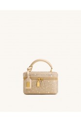 JW PEI Cleo Artificial Crystal Box Shape Top Handle Bag - Champagne Χρυσή Τσάντα Χειρός με Κρύσταλλα