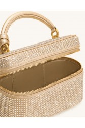 JW PEI Cleo Artificial Crystal Box Shape Top Handle Bag - Champagne Χρυσή Τσάντα Χειρός με Κρύσταλλα