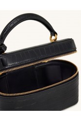 JW PEI Cleo Box Shape Top Handle Bag - Black Croc Μαύρη Κροκό Τσάντα Χειρός