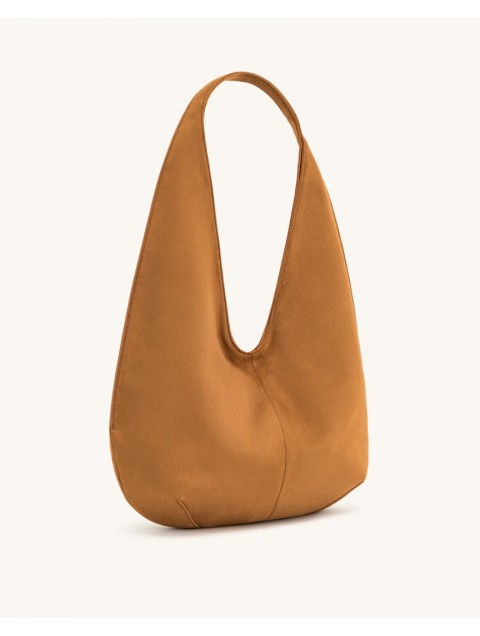JW PEI Dara Faux Suede Hobo Bag -Yellowish Brown Κάμελ Σουέντ Τσάντα Ώμου