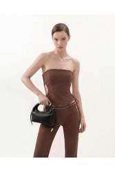 JW PEI Ellie Metal Ring Embellished Top Handle Bag - Black Μαύρη Τσάντα Χειρός
