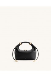 JW PEI Ellie Metal Ring Embellished Top Handle Bag - Black Μαύρη Τσάντα Χειρός