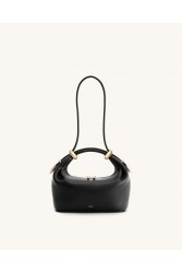 JW PEI Ellie Metal Ring Embellished Top Handle Bag - Black Μαύρη Τσάντα Χειρός
