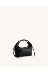 JW PEI Ellie Metal Ring Embellished Top Handle Bag - Black Μαύρη Τσάντα Χειρός