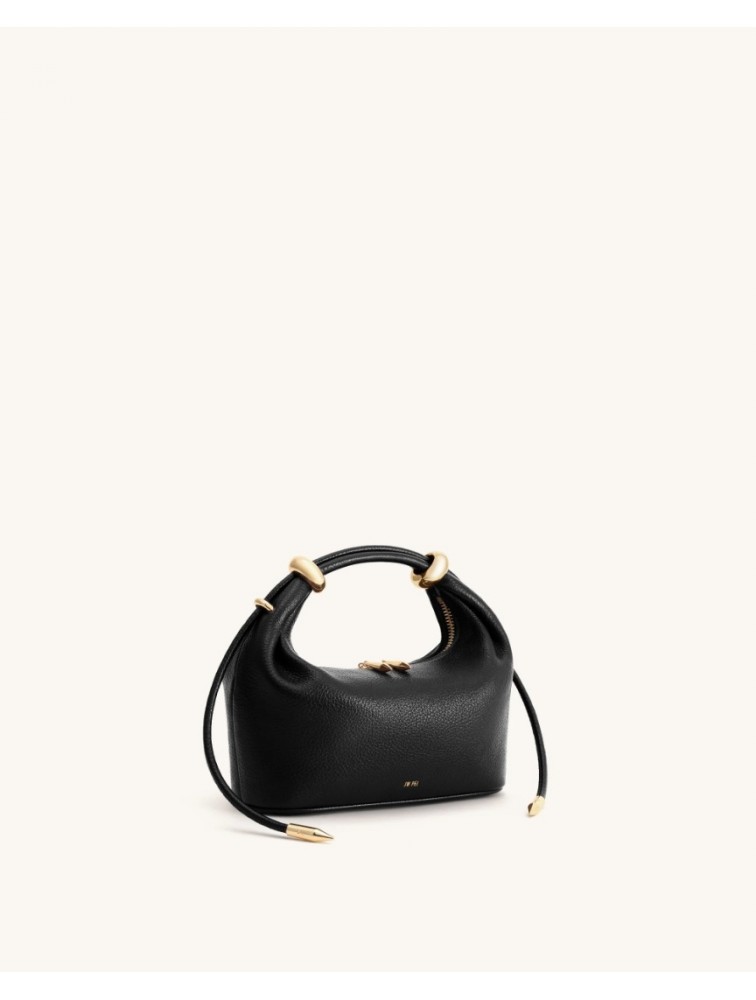 JW PEI Ellie Metal Ring Embellished Top Handle Bag - Black Μαύρη Τσάντα Χειρός