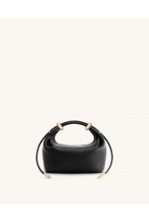 JW PEI Ellie Metal Ring Embellished Top Handle Bag - Black Μαύρη Τσάντα Χειρός