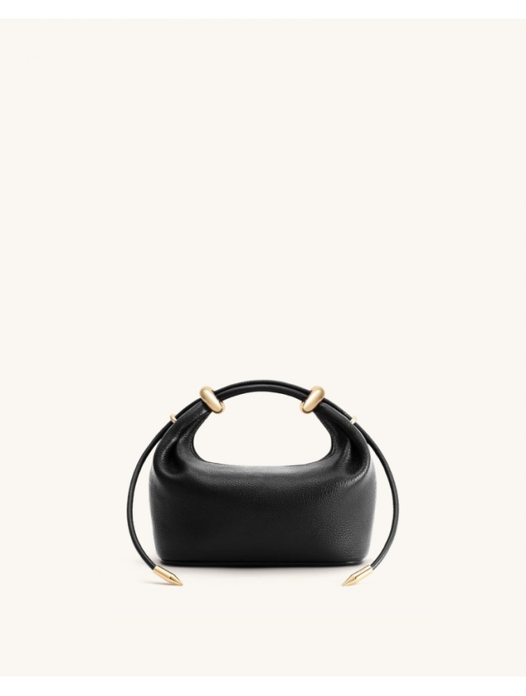 JW PEI Ellie Metal Ring Embellished Top Handle Bag - Black Μαύρη Τσάντα Χειρός