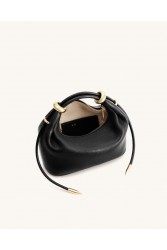 JW PEI Ellie Metal Ring Embellished Top Handle Bag - Black Μαύρη Τσάντα Χειρός