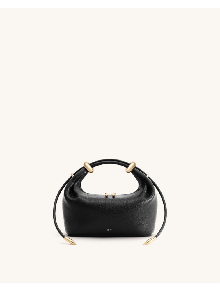 JW PEI Ellie Metal Ring Embellished Top Handle Bag - Black Μαύρη Τσάντα Χειρός