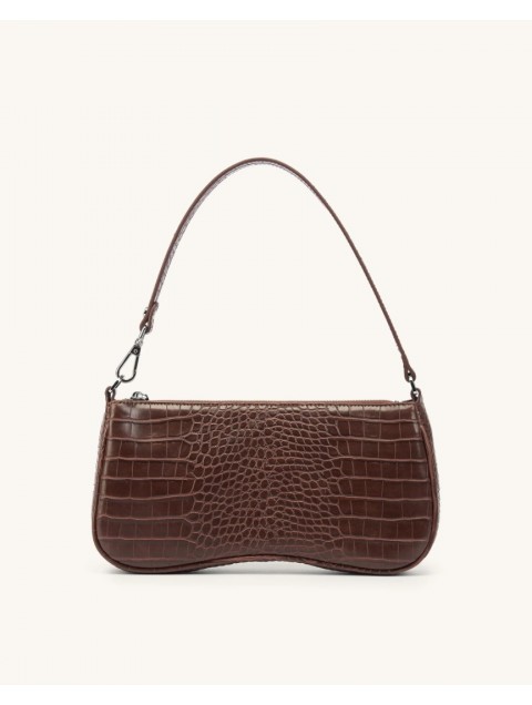 JW PEI Eva Shoulder Handbag - Brown Croc Καφέ Κροκό Τσάντα Χειρός