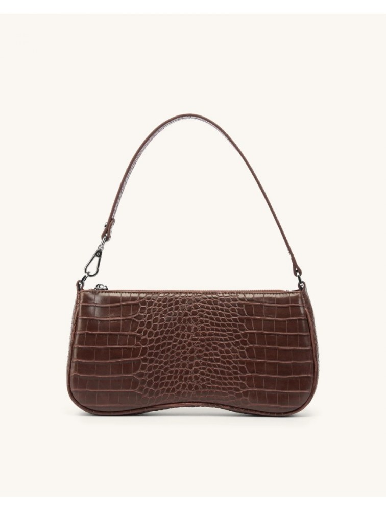 JW PEI Eva Shoulder Handbag - Brown Croc Καφέ Κροκό Τσάντα Χειρός