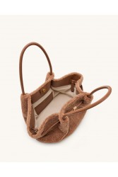 JW PEI Hana Medium Faux Fur Tote Bag - Coffee Brown Καφέ Γούνινη Τσάντα