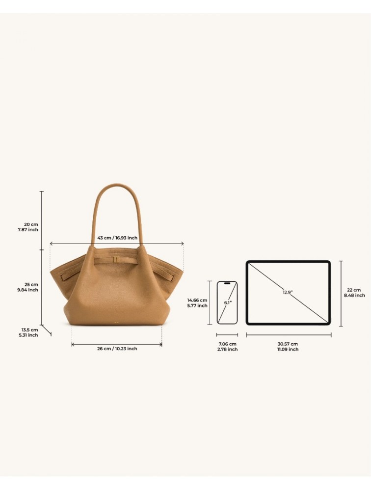 JW PEI Hana Medium Tote Bag - Latte Color Μπεζ Tote Τσάντα