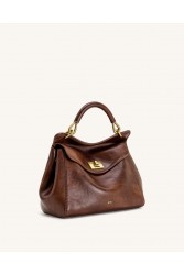 JW PEI Lucia Classic Top Handle Bag - Coffee Brown Καφέ Τσάντα Χειρός
