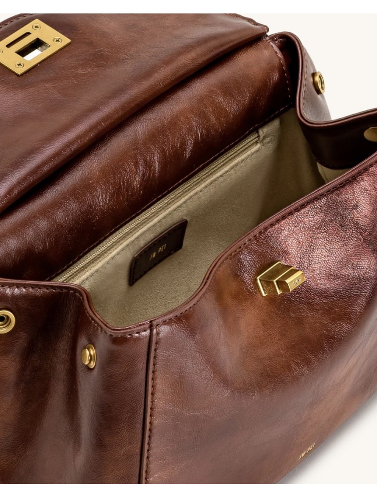 JW PEI Lucia Classic Top Handle Bag - Coffee Brown Καφέ Τσάντα Χειρός