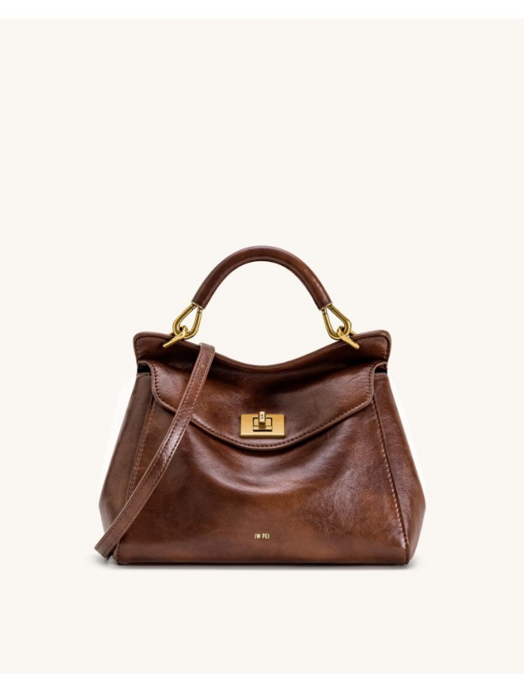 JW PEI Lucia Classic Top Handle Bag - Coffee Brown Καφέ Τσάντα Χειρός