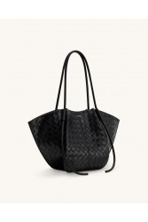 JW PEI Nala Wide Weave Texture Tote Bag - Black Μαύρη Tote Τσάντα