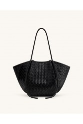 JW PEI Nala Wide Weave Texture Tote Bag - Black Μαύρη Tote Τσάντα