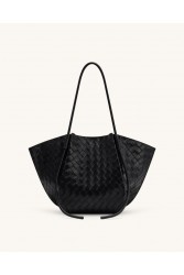 JW PEI Nala Wide Weave Texture Tote Bag - Black Μαύρη Tote Τσάντα