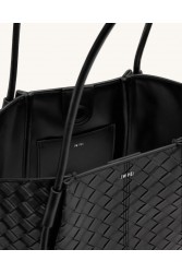 JW PEI Nala Wide Weave Texture Tote Bag - Black Μαύρη Tote Τσάντα