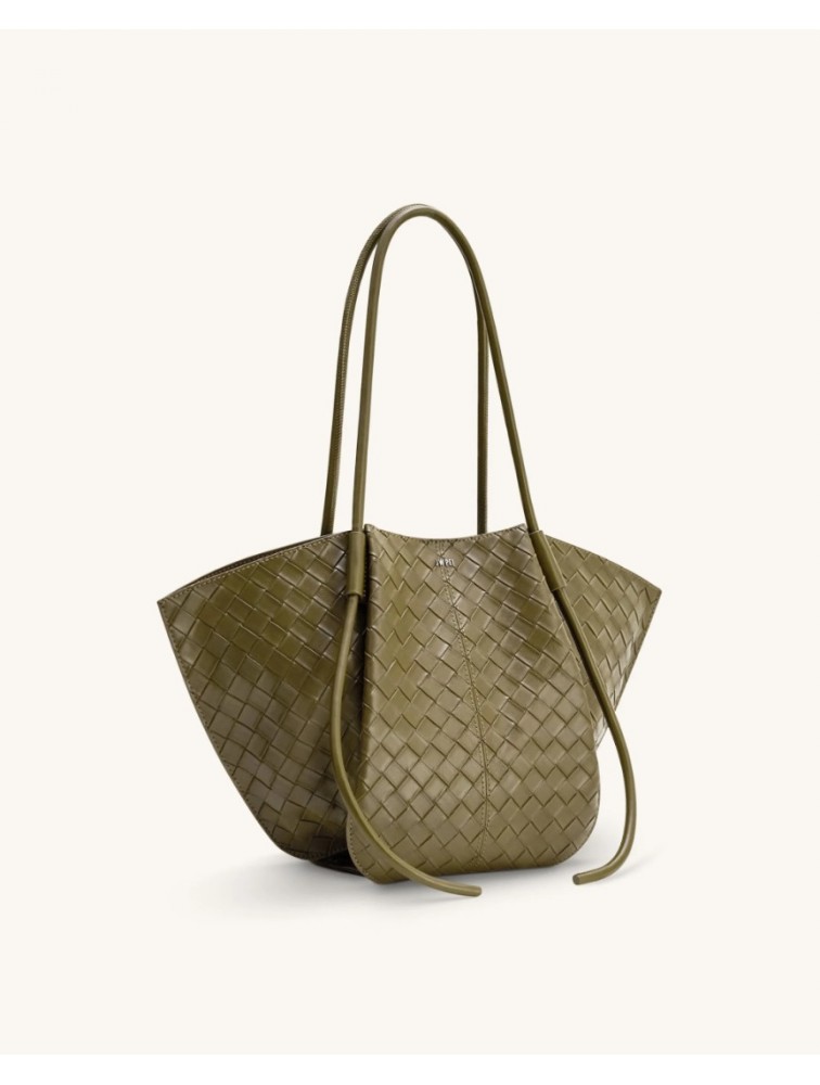 JW PEI Nala Wide Weave Texture Tote Bag - Olive Green Λαδί Tote Τσάντα