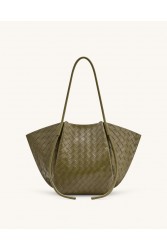 JW PEI Nala Wide Weave Texture Tote Bag - Olive Green Λαδί Tote Τσάντα