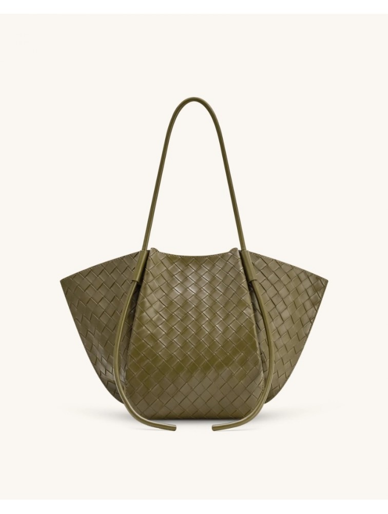 JW PEI Nala Wide Weave Texture Tote Bag - Olive Green Λαδί Tote Τσάντα