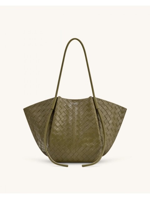 JW PEI Nala Wide Weave Texture Tote Bag - Olive Green Λαδί Tote Τσάντα