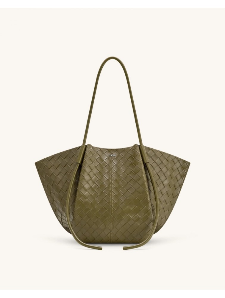 JW PEI Nala Wide Weave Texture Tote Bag - Olive Green Λαδί Tote Τσάντα