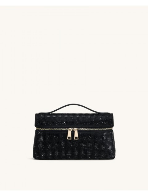 JW PEI Thea Artificial Crystal Top Handle Bag - Black Μαύρη Τσάντα Χειρός με Κρύσταλλα