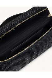 JW PEI Thea Artificial Crystal Top Handle Bag - Black Μαύρη Τσάντα Χειρός με Κρύσταλλα
