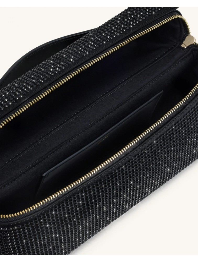 JW PEI Thea Artificial Crystal Top Handle Bag - Black Μαύρη Τσάντα Χειρός με Κρύσταλλα