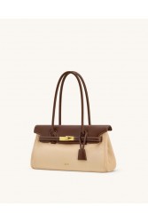 JW PEI Yara Faux Suede Shoulder Bag - Dark Brown Σκούρο Καφέ Τσάντα Ώμου