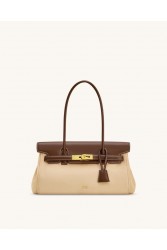 JW PEI Yara Faux Suede Shoulder Bag - Dark Brown Σκούρο Καφέ Τσάντα Ώμου